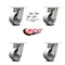 Service Caster 4 Inch Kingpinless Semi Steel Wheel Swivel Caster Set with Swivel Lock SCC SCC-KP30S420-SSR-BSL-4 - alternate 2